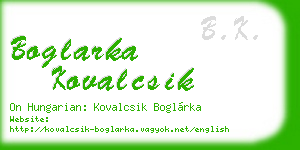 boglarka kovalcsik business card