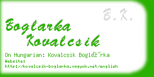 boglarka kovalcsik business card